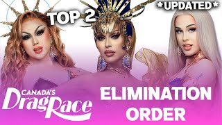 Canadas Drag Race S4 UPDATED Elimination Order amp TOP 2  Spoilers [upl. by Bravin]