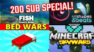 200 SUB SPECIAL bed wars feed and grow fish and just shape and beats [upl. by Laup]