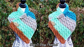 How To Crochet A Cowl Scarf  Mystic Waters  BAG O DAY CROCHET TUTORIAL 540 [upl. by Auhs131]