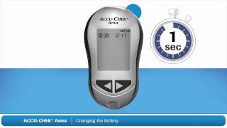 04 ACCUCHEK Aviva Glucometer Changing Batteries English [upl. by Okkin]