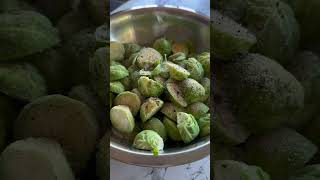 Crispy Parmesan Garlic Brussel Sprouts [upl. by Laenahtan]