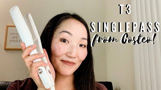 UNBOXING AND REVIEW OF THE T3 SINGLEPASS 1quot CERAMIC STRAIGHTENING amp STYLING IRON FROM COSTCO [upl. by Eelak]