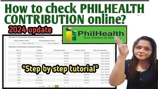 How to check PHILHEALTH CONTRIBUTION online 2024 update [upl. by Xxam]