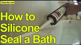 HOW TO SILICONE SEAL A BATH  NEW INSTALL  Plumbing Tips [upl. by Welch]