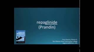 How to pronounce repaglinide Prandin Memorizing Pharmacology Flashcard [upl. by Elvin]