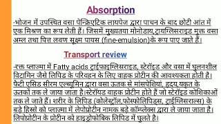 fatlipids absorptiondigestiontranspot review in hindi lipids [upl. by Ynneb837]