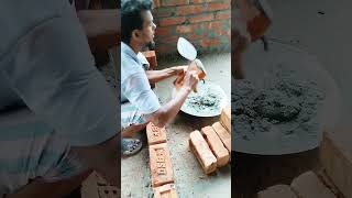 Red brick wall bricklaying process shorts youtube [upl. by Thevenot]