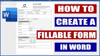 How to Create a Fillable Form in Word  Microsoft Word Tutorials [upl. by Inama]