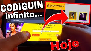 NOVO CODIGUIN INFINITO HOJE COMO PEGAR O NOVO CODIGUIN FREE FIRE  ANGELICAL [upl. by Pandich478]