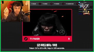 Faker Times Ults Like A Robot  Caedrel Reacts To T1 Voice Comms [upl. by Acinnod605]