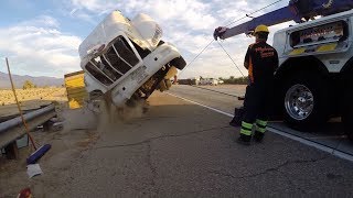 Black Widow Roll Over  Loaded container Semi [upl. by Winthorpe421]