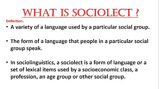 What is sociolect   Types  Examples  In Urdu and Hindi  Linguistics Term  Crash Course [upl. by Bowne]