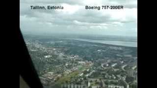 Tallinn Estonia Boeing 757 landing runway 08 cockpit view TLL  EETN [upl. by Nonnahsal]