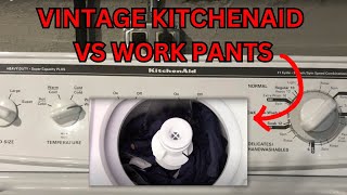 FULL WASH Vintage 2002 Kitchenaid Washer Load of My Work Pants [upl. by Inasah928]