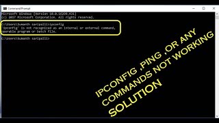 CMD commands not working in windows 10 windows 8 windows 7 pingipconfigwinverjavac etc [upl. by Carl]