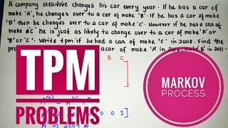 Markov process using transitional probability matrixtpm  Long run  Part3  Mathspedia [upl. by Gladys]