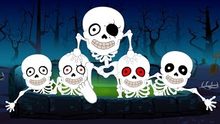 Five Little Skeletons  Skeleton Dance Halloween Song  Kids Tv Nursery Rhymes [upl. by Annahael]