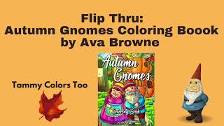 Flip Thru Autumn Gnomes Coloring Book by Ava Browne [upl. by Annawal]