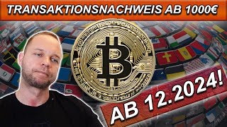 WICHITG Neues EU Gesetz ab 122024  Krypto Transaktionen ab 1000€ Nachweispflichtig [upl. by Akeim]