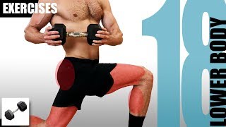 18 LOWER BODY EXERCISES YOU CAN DO WITH JUST ONE DUMBBELL [upl. by Newell]