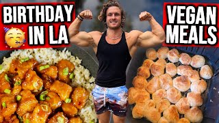 WHAT I EAT IN A DAY AS A VEGAN BODYBUILDER  HIGH PROTEIN BDAY [upl. by Jefferson]