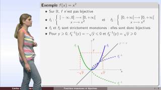 Fonctions  partie 5  fonctions monotones et bijections [upl. by Enitsed]