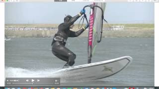 Windsurfing jibe 内傾軸でオートマチックジャイブ [upl. by Aihsenek]