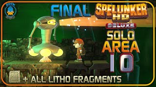 Spelunker HD Deluxe PS4 FINAL Area 10 Solo Walkthrough  All Litho Fragments Collected [upl. by Notlimah87]