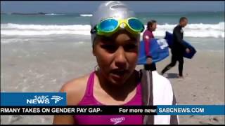 11yearold becomes youngest female to swim Robben Island Canal [upl. by Aretse630]