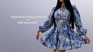 Digital pattern  Full tutorial  How to sew your own Zimmermann style linen dress [upl. by Urial]