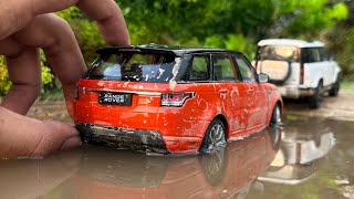 Mini Range Rover Sport  Offroading  Ft Defender  Diecast Model Cars Unboxing [upl. by Gnek]