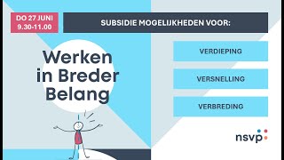 Infosessie Subsidie Werken in Breder Belang 2024 [upl. by Tolmach]