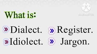 what is dialect idiolect Register jargon [upl. by Ahterahs706]