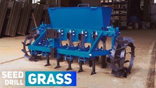 SEEDER FOR GRASS  BEST SMALL SEED PLANTER FOR MOTOBLOCK BY KRUCHKOV [upl. by Kcirad868]