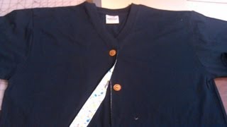 Easy to sew turn any sweat shirt tshirt or pull over sweater into a cardigan [upl. by Dylan911]