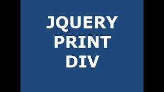 How to print HTML DIV with JQUERY tutorial [upl. by Ydeh990]