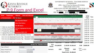 How To File Employment Income Tax Return on iTax Using the P9 Form and Ms Excel KRA [upl. by Miarhpe]