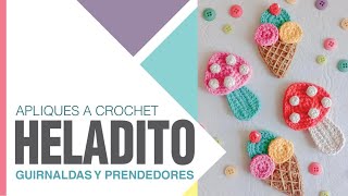 HELADITO y HONGUITO A CROCHET 💫 Apliques para niños 💫 Pando en Vivo [upl. by Alik827]