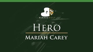 Hero  Mariah Carey  LOWER Key Piano Karaoke  Sing Along [upl. by Artinek831]