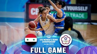 Syria v Chinese Taipei  Full Basketball Game  FIBA U16 Womens Asian Championship 2023  Div A [upl. by Bowler]