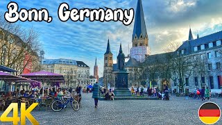 Bonn Germany walking tour 4K 60fps  A walk in a beautiful German city [upl. by Teplica]