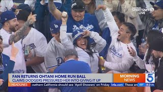 Controversy surrounds Ohtanis 1st Dodgers home run [upl. by Aihgn441]