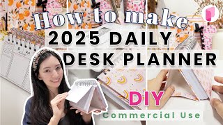 DIY How to make a 2025 Daily Desk Planner  Tutorial [upl. by Anoy]