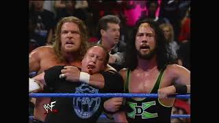 The bloody beating of Earl Hebner The Rock amp Earl Hebner vs Triple H XPac amp Road Dogg Part 2 [upl. by Imoan]