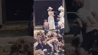 Wife of French Governor throwing small coins and grains in front of Annamite children in Vietnam [upl. by Elicul]