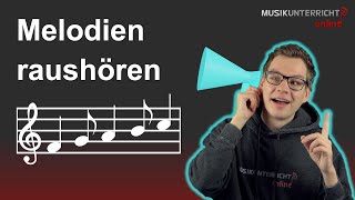 Songs raushören Wie kann man Melodien nachspielen und notieren  Übungen Gehörbildung Lektion 3 [upl. by Kenti796]