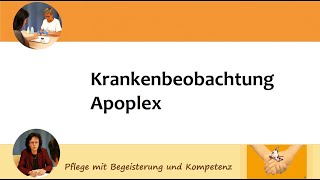 Krankenbeobachtung für die Pflege von Menschen mit Apoplex hier Hemiparese [upl. by Stanley]