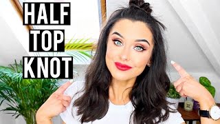 HALF TOP KNOT HAIR TUTORIAL  KatesBeautyStation [upl. by Elkin]