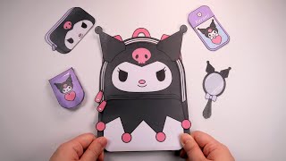 Paper Diy  School Bag 산리오 쿠로미 Kuromi Blind Bag ASMR [upl. by Airual]