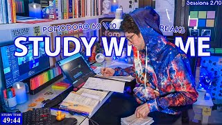 STUDY WITH ME LIVE  12 HOURS ✨ Harvard Student Rain sounds Pomodoro 60 FiveMonthsStudyChallenge [upl. by Nihahs160]